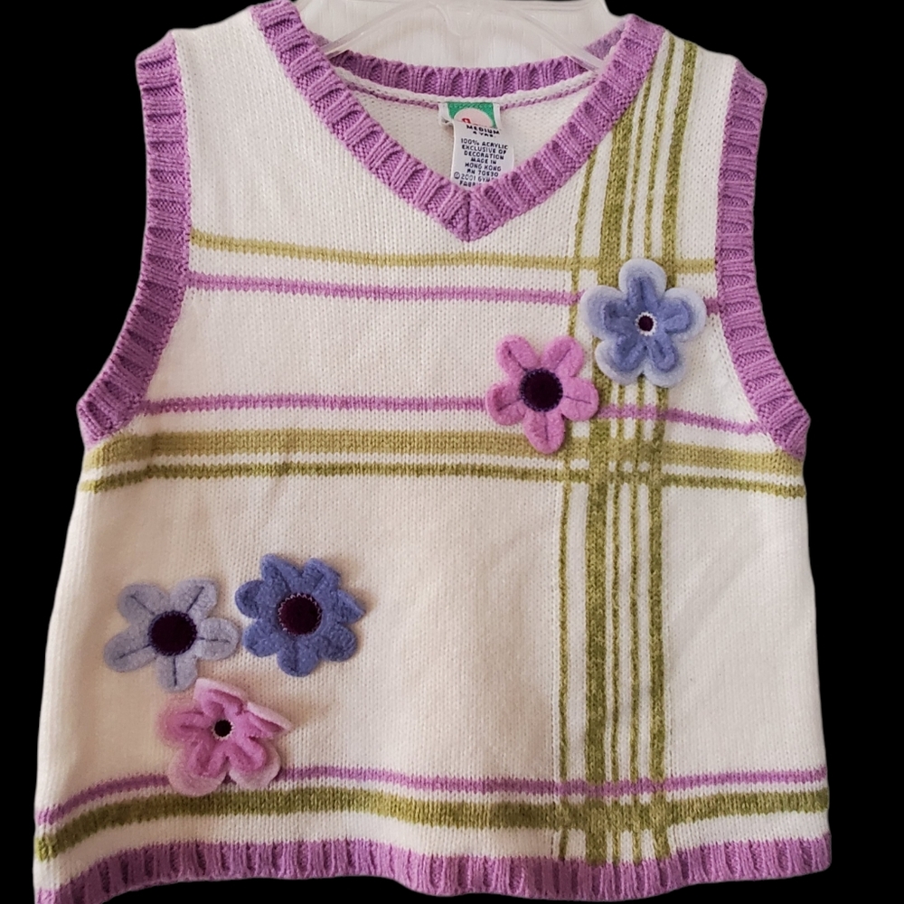 Girls Gymboree Floral Sweater Vest